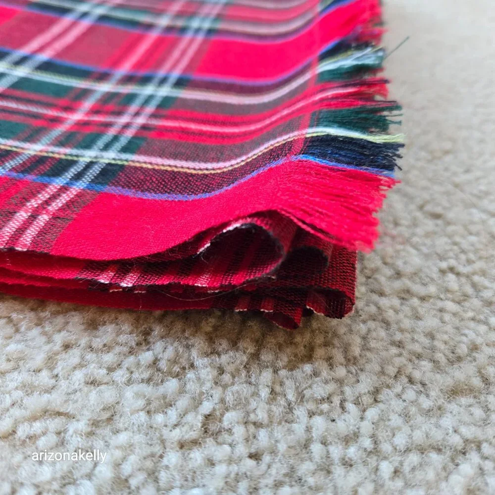 Drake's (?) Merino Wool Tartan Red Plaid Scarf